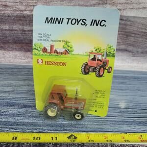 Vintage mini toys Inc 1/64 scale Hesston 1180 DT Turbo tractor brown/white